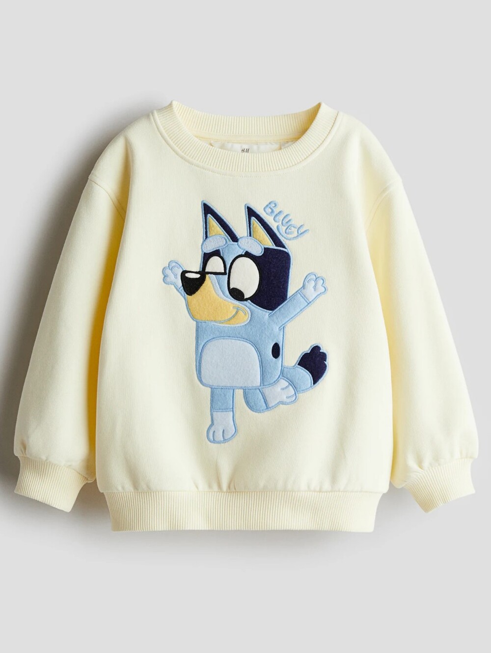 H&M Unisex Kids Bluey Cream Sweatshirt with Bluey Appliqué Size 8-10 RARE